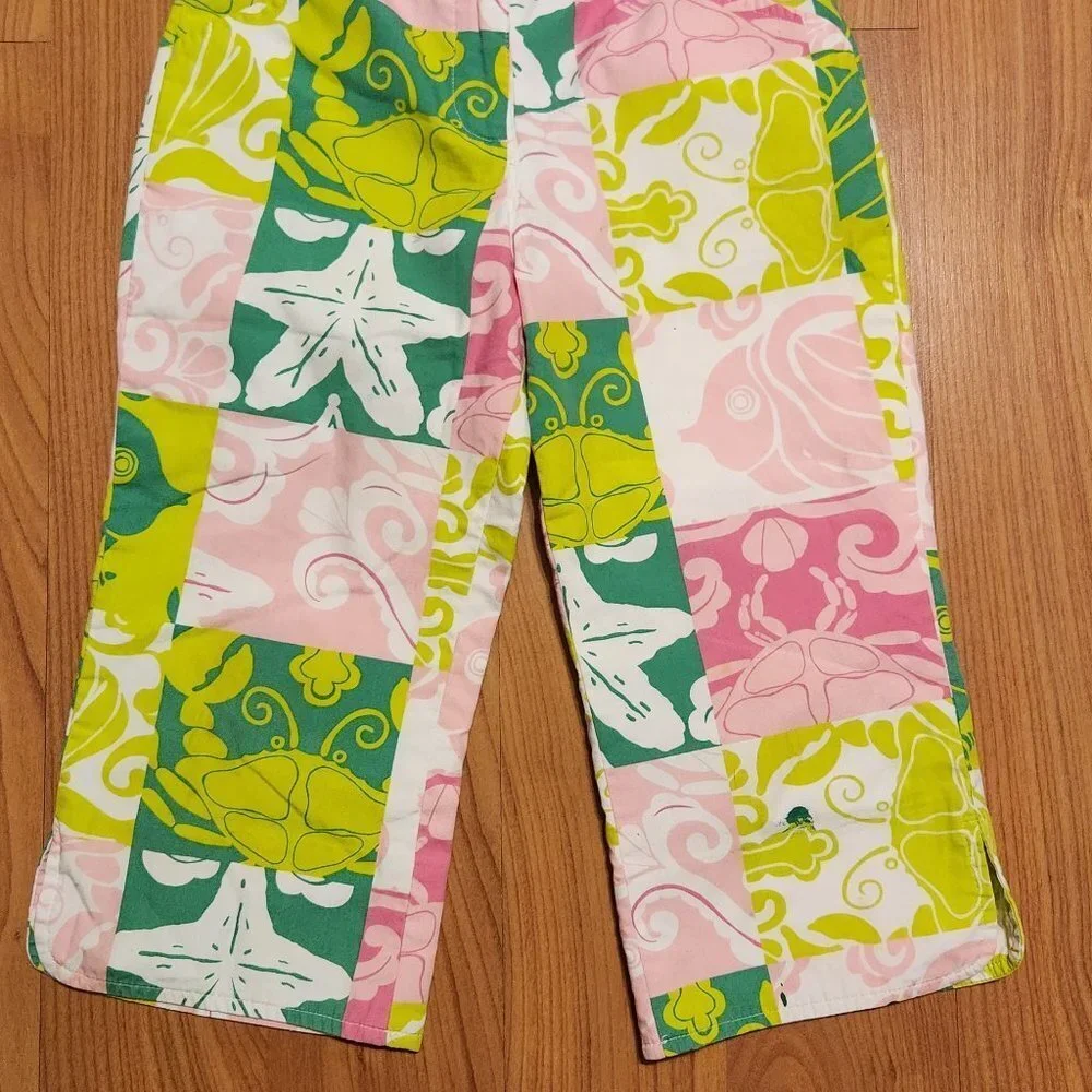 LILLY PULITZER COLORFUL SEA LIFE capris pants || 6X HUC